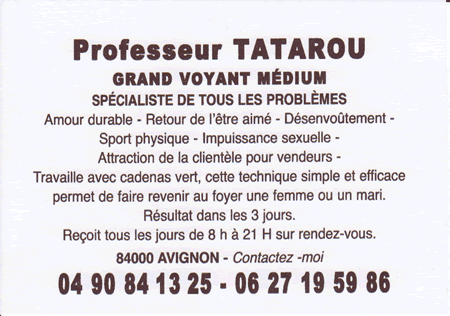 Professeur TATAROU, Avignon