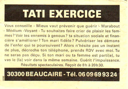 Cliquez pour voir la fiche détaillée de TATI EXERCICE