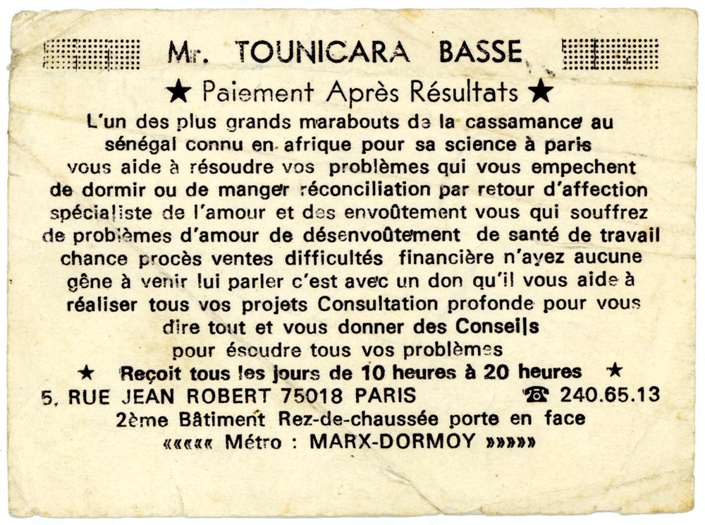 Monsieur TOUNICARA BASSE, Paris