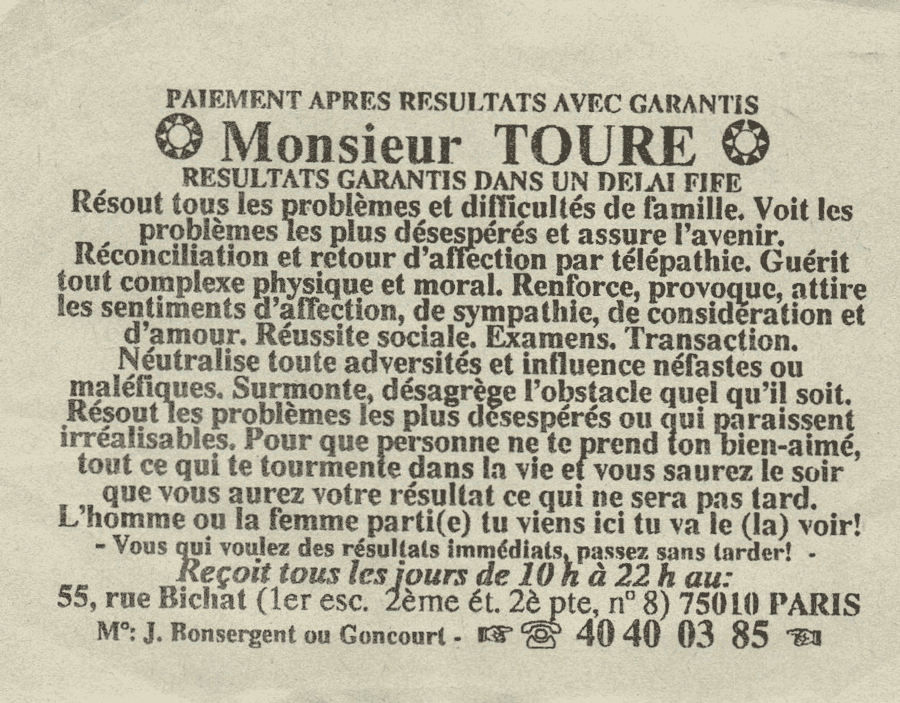 Monsieur TOURE, Paris