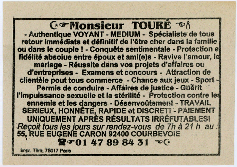 Monsieur TOURÉ, Hauts de Seine