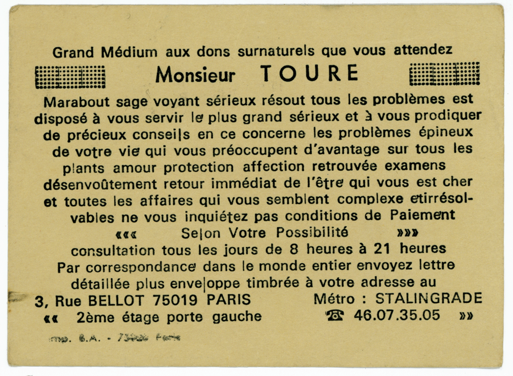 Cliquez pour voir la fiche détaillée de TOURE