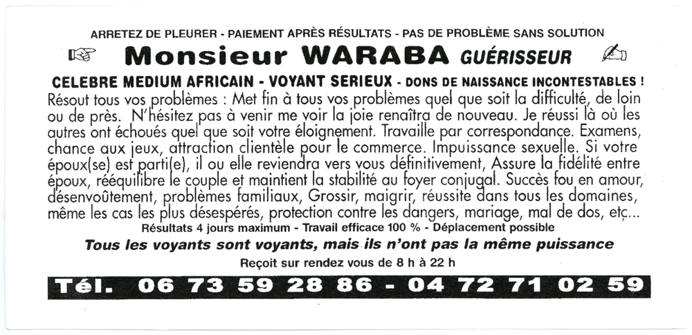Monsieur WARABA, (indéterminé)