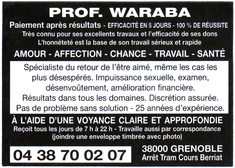 Professeur WARABA, Grenoble