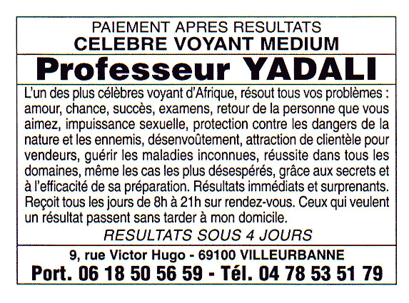Professeur YADALI, Villeurbanne