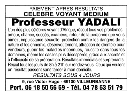 Professeur YADALI, Villeurbanne