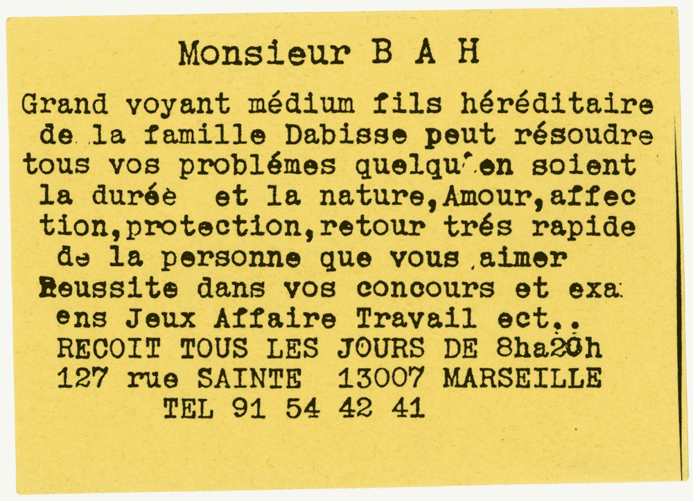 Monsieur BAH, Marseille
