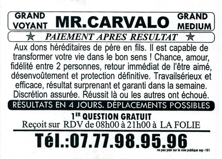 Monsieur CARVALO, Var