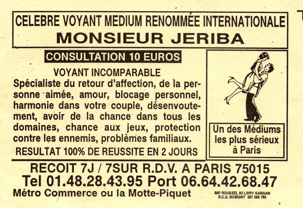 Monsieur JERIBA, Paris