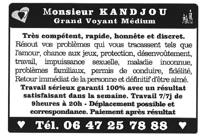 Monsieur KANDJOU, (indtermin)