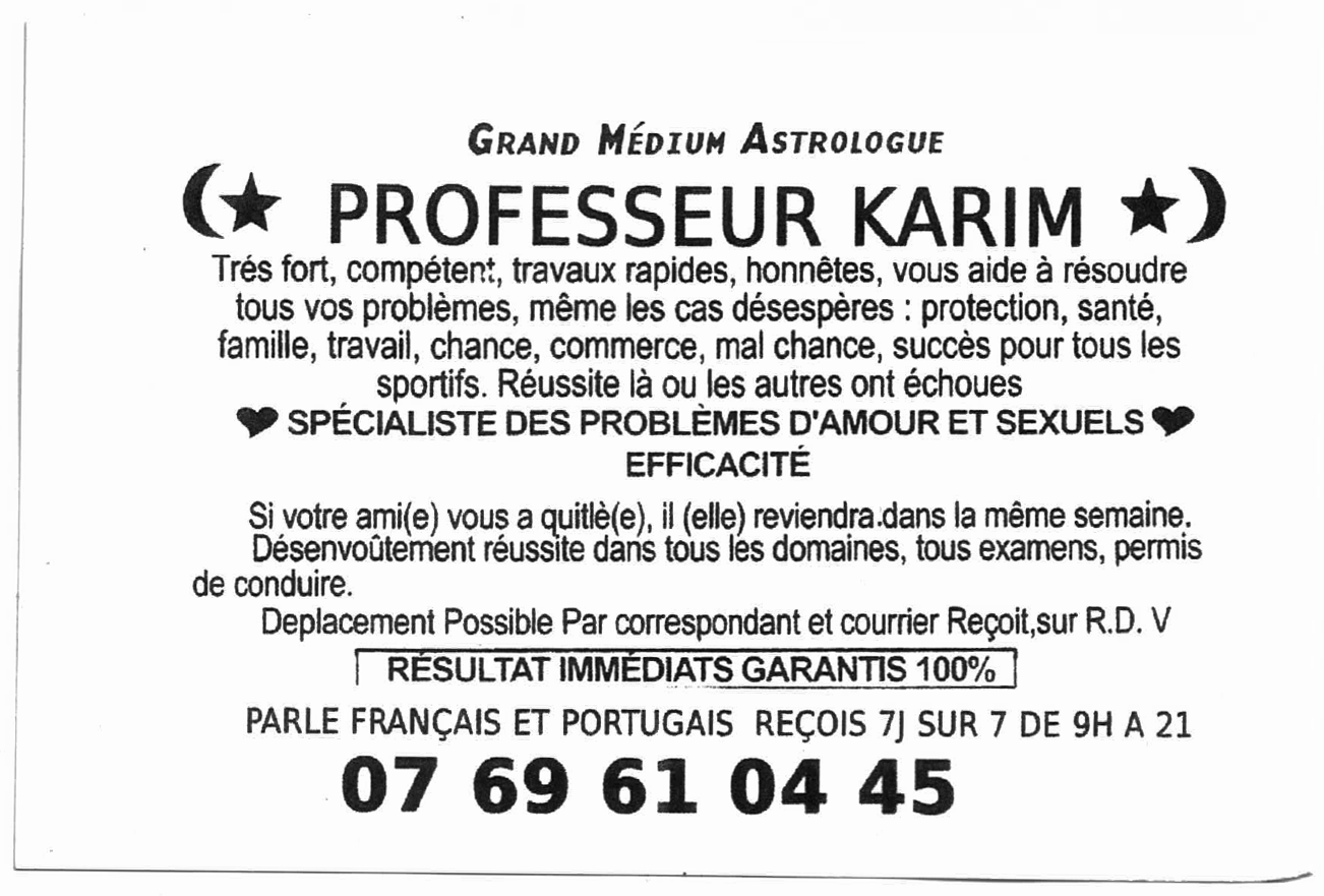 Professeur KARIM, (indéterminé)