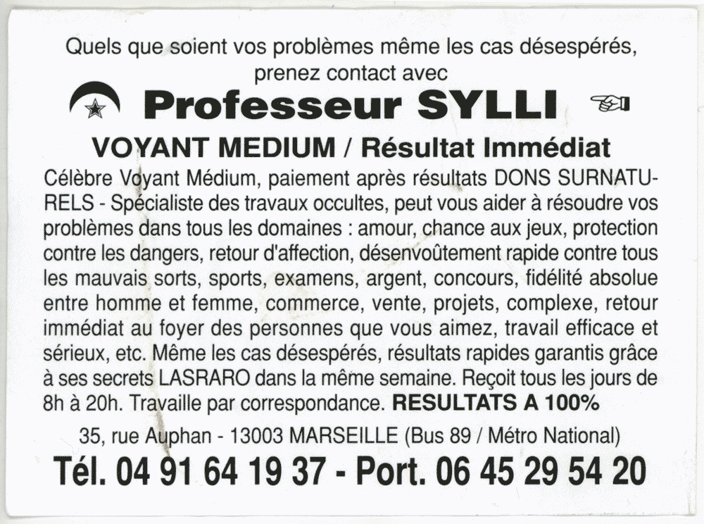Professeur SYLLI, Marseille
